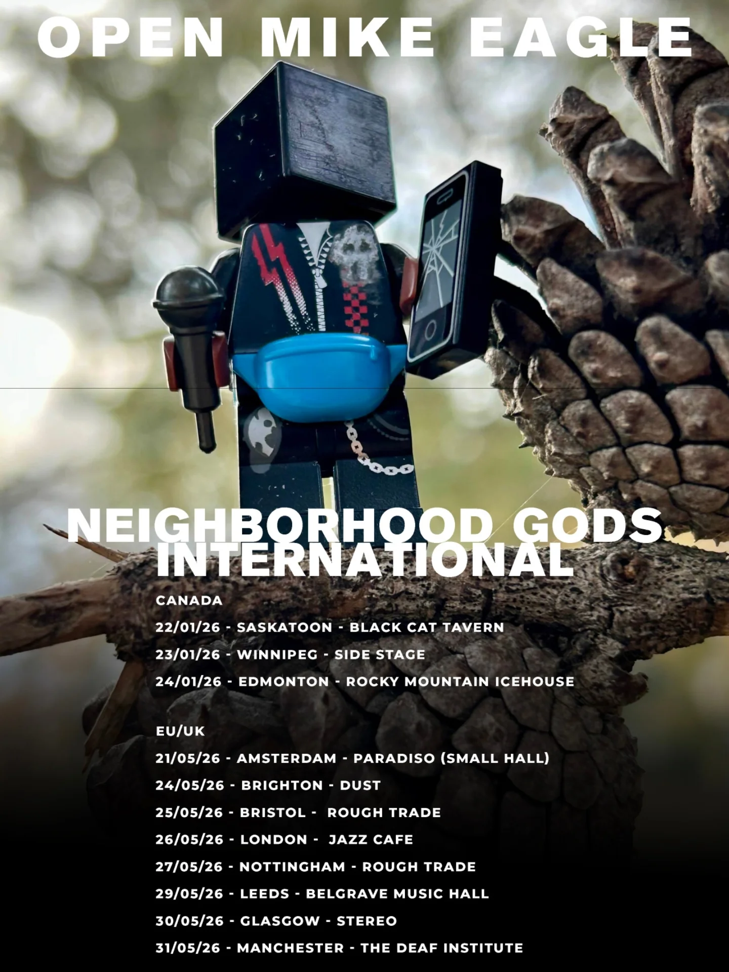 Open Mike Eagle Neighborhood Gods International Tour Poster 2026
